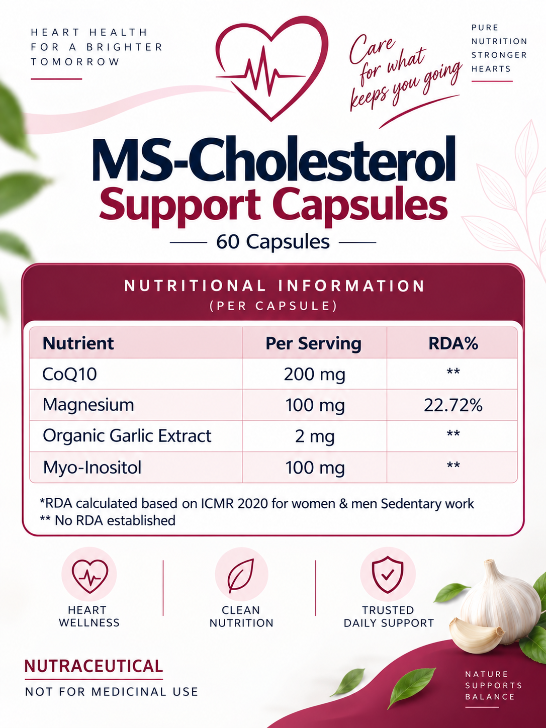 MS-Cholesterol Support Capsules – 60 Capsules