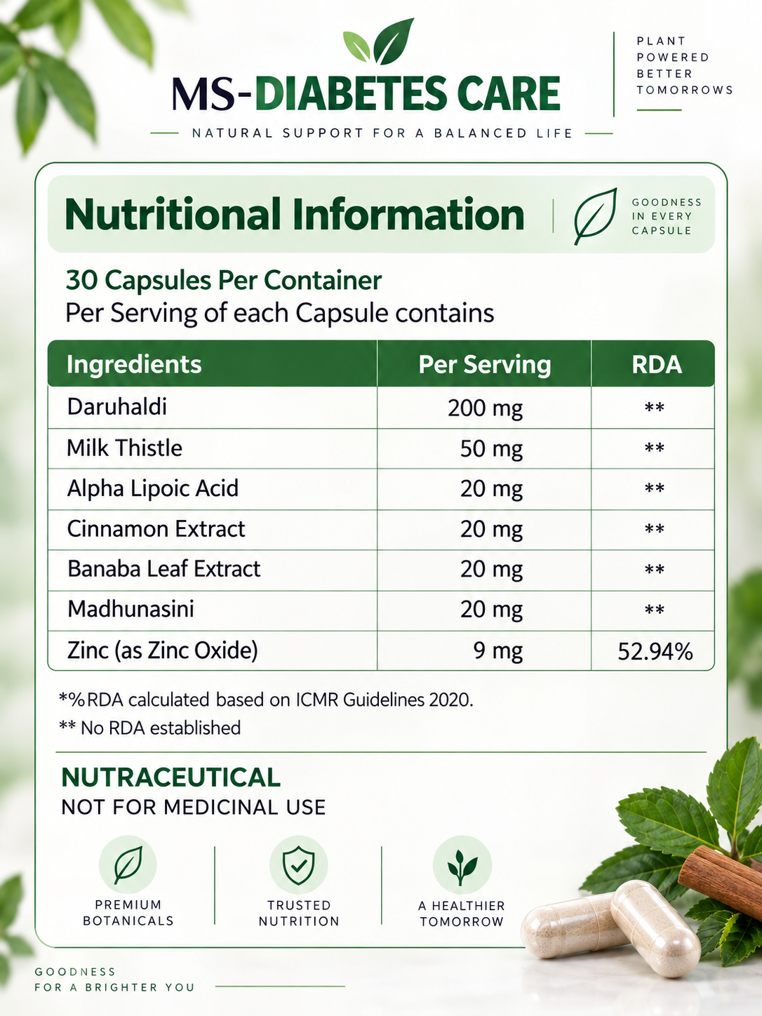 MS-Diabetes Care Capsules – 60 Capsules