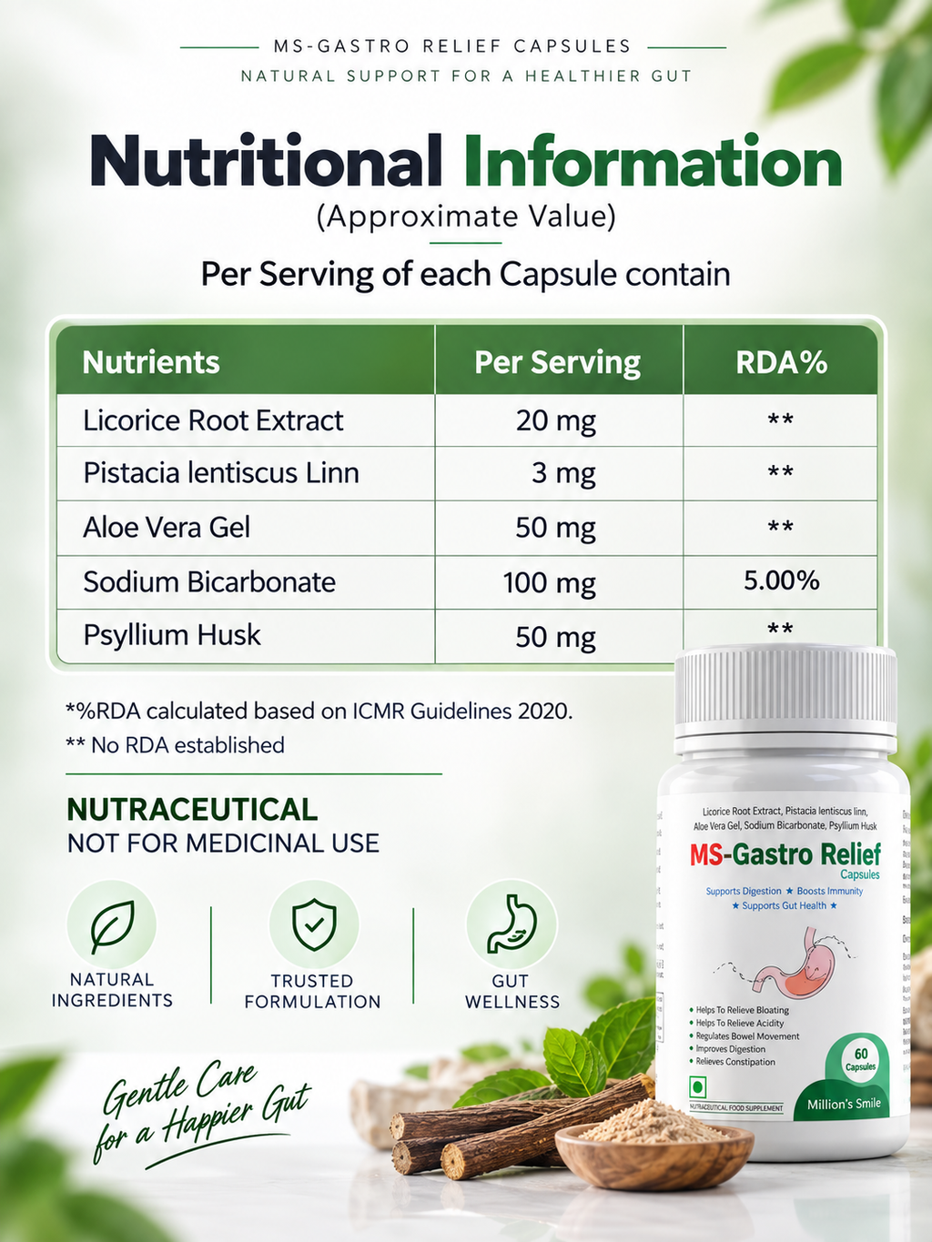 MS-Gastro Relief Capsules – 60 Capsules