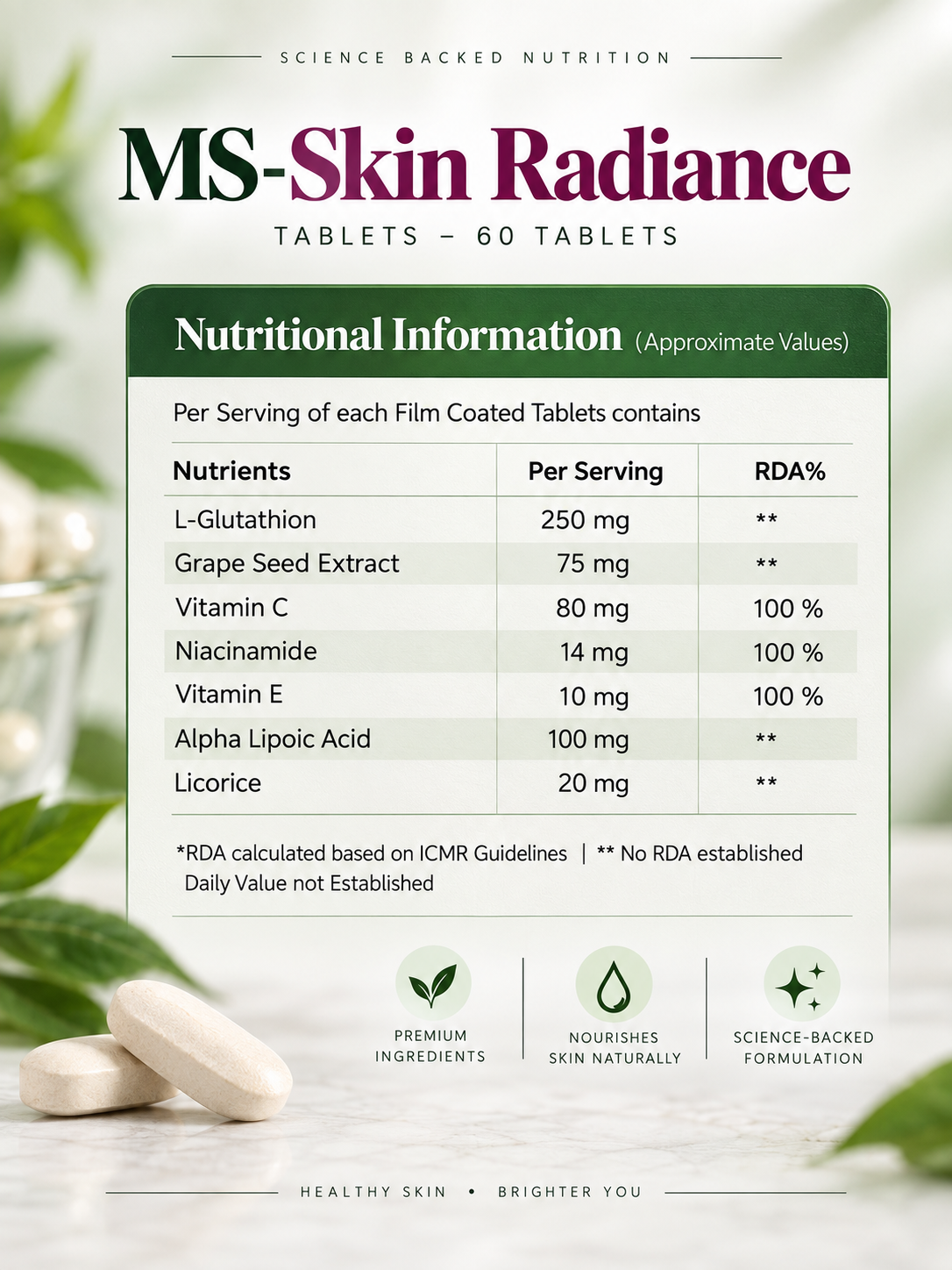 MS-Skin Radiance Tablets – 60 Tablets