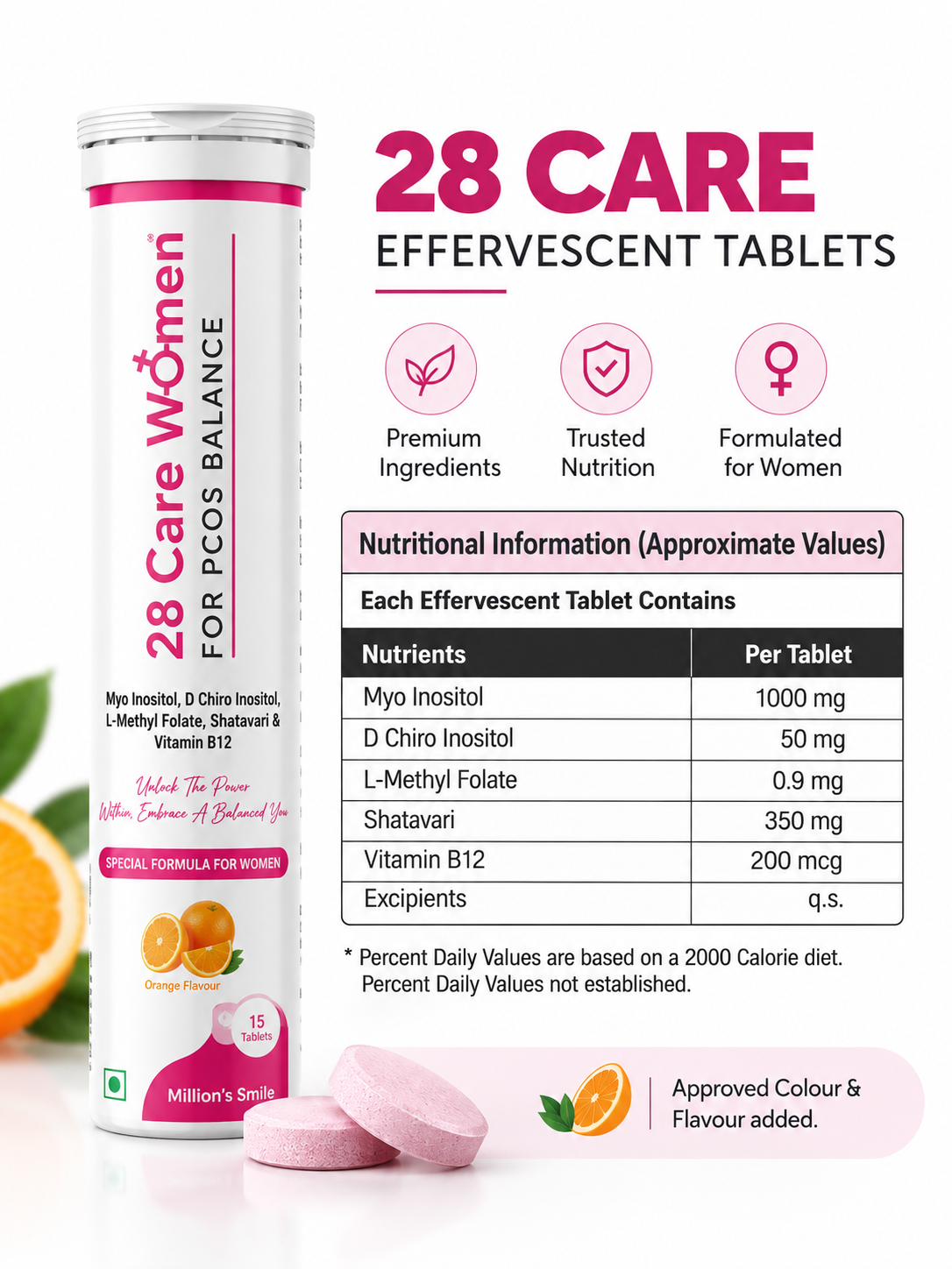 MS - 28 Care Women – For PCOS Balance Effervescent Tablets (15 Tablets)