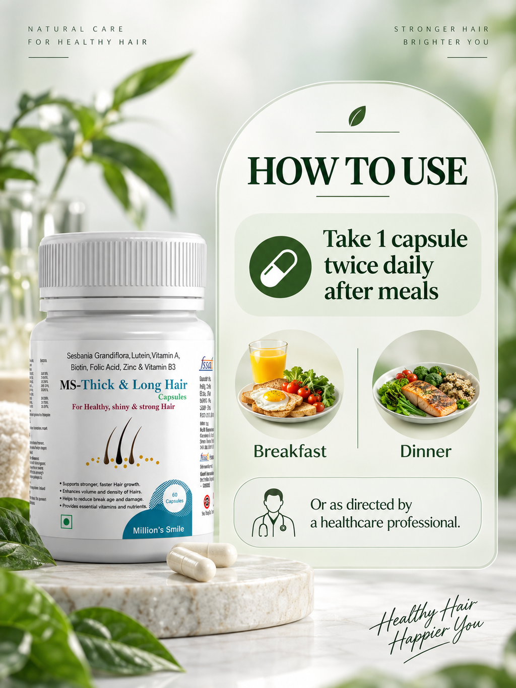 MS-Thick & Long Hair Capsules (60 Capsules)