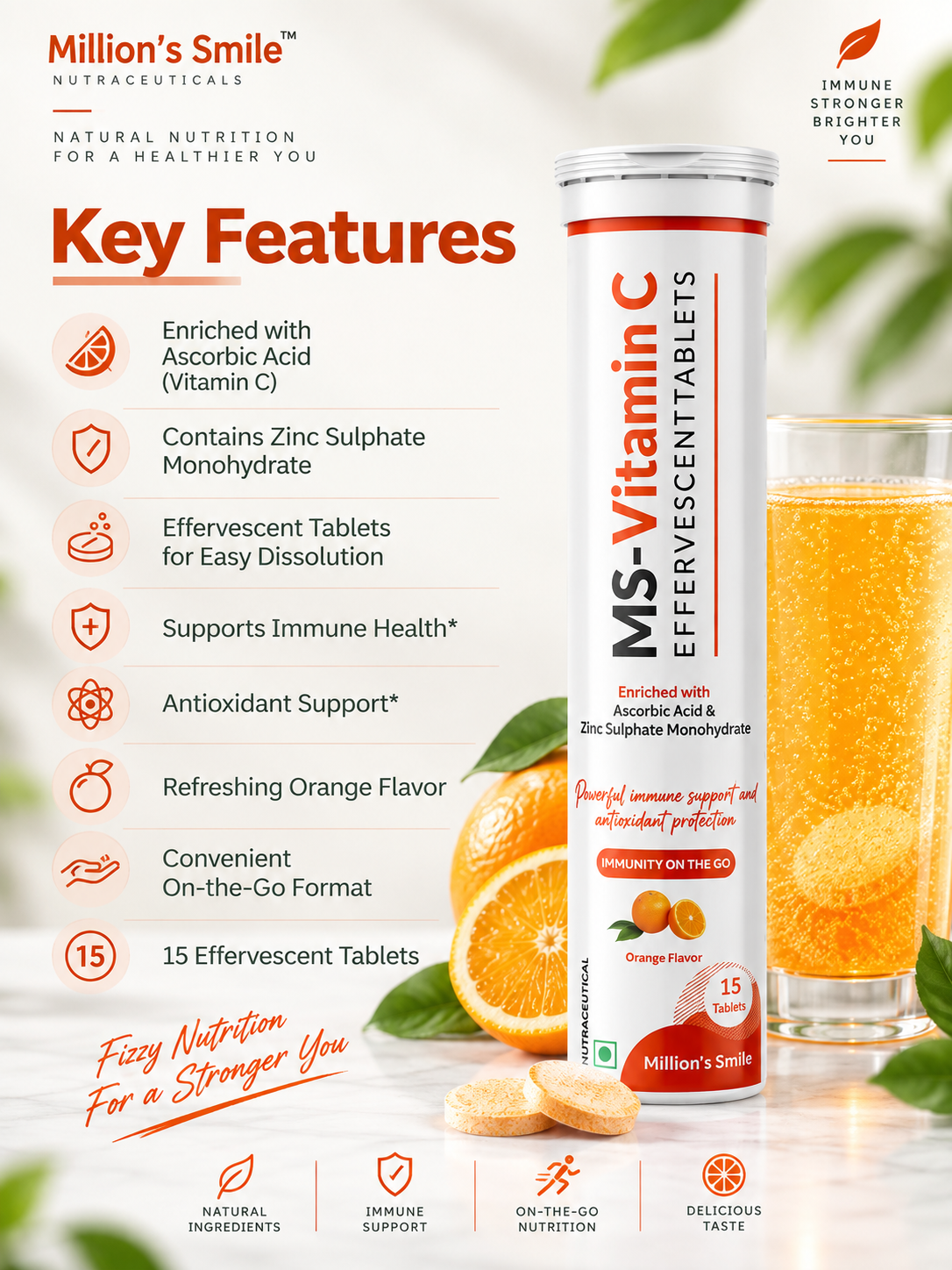 MS-Vitamin C Effervescent Tablets (15 Tablets)