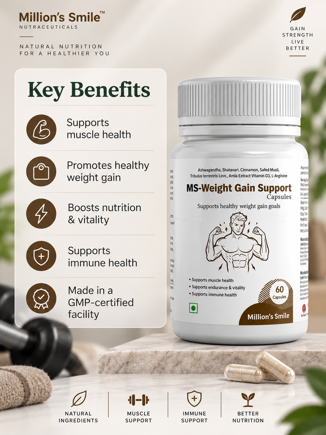 MS-Weight Gain Support Capsules – 60 Capsules