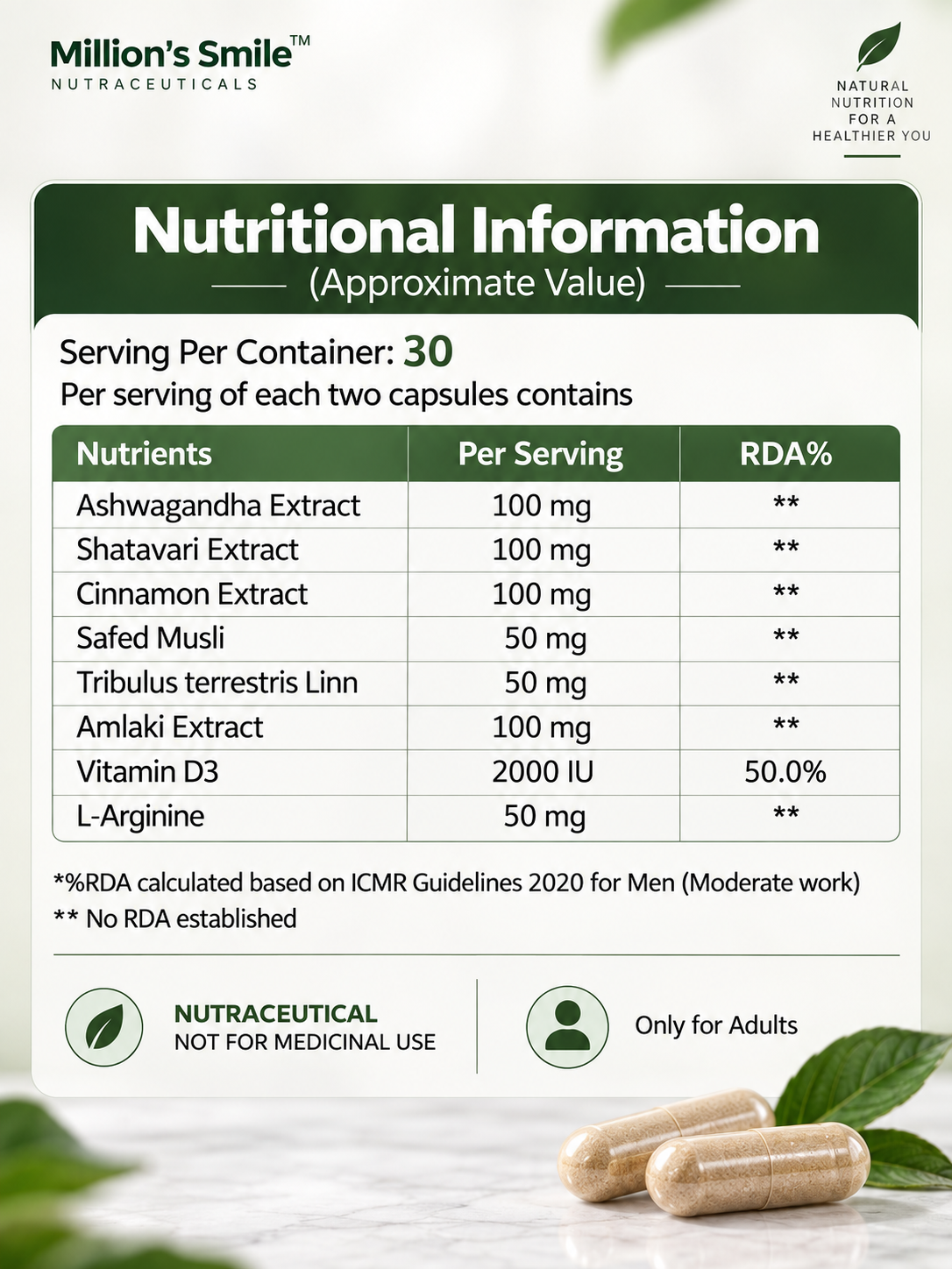 MS-Weight Gain Support Capsules – 60 Capsules