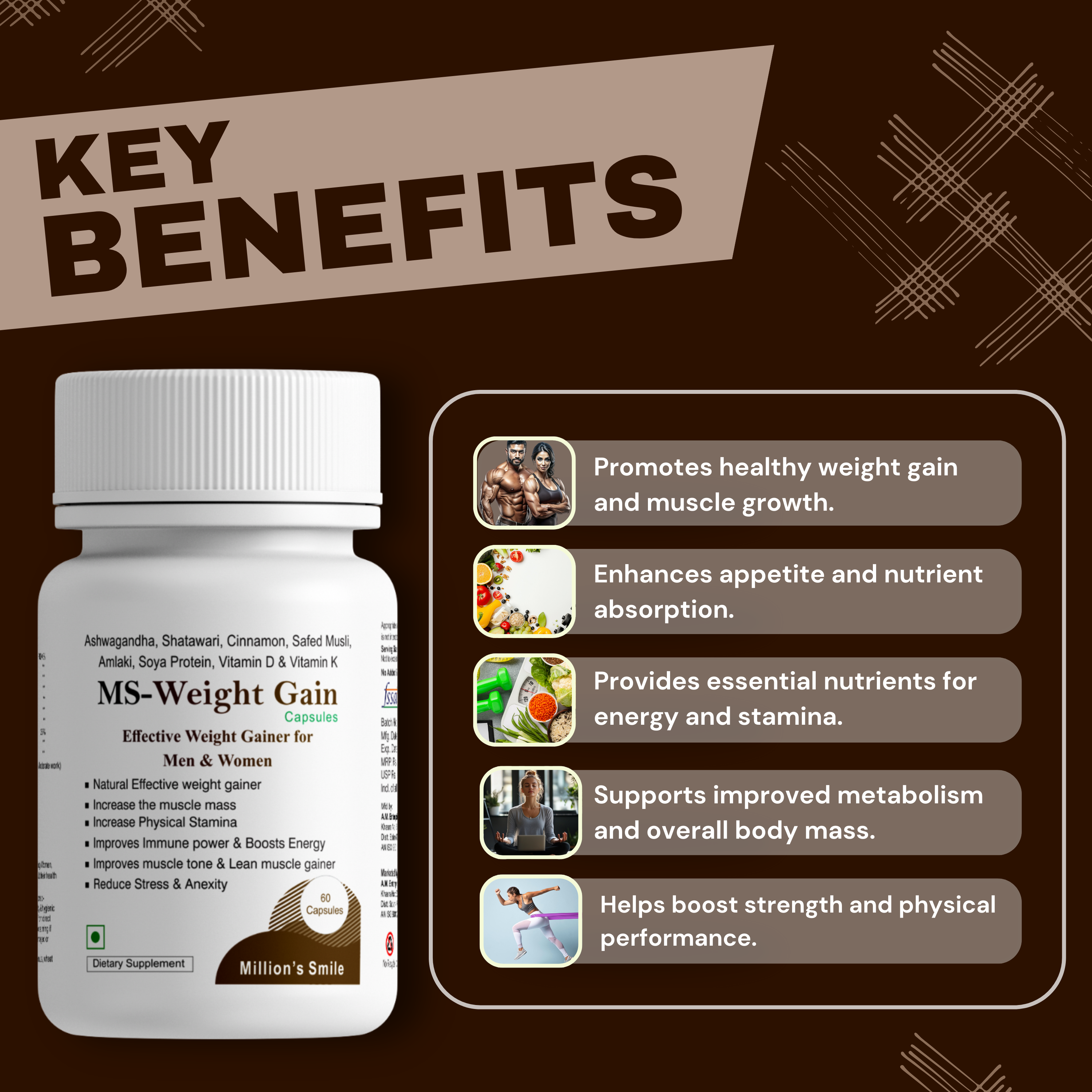 MS-Weight Gain Capsules - 60caps.