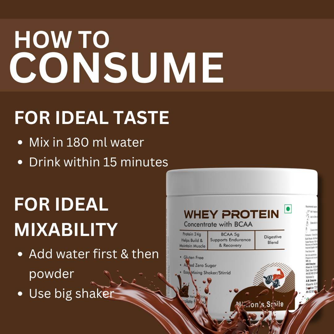 MS-Whey Protein Concentrated With BCAA Chocolate Flavoured - 256g