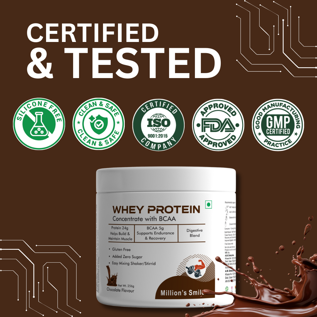 MS-Whey Protein Concentrated With BCAA Chocolate Flavoured - 256g